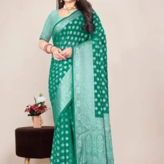 Georgette Silver Buti Silk Saree