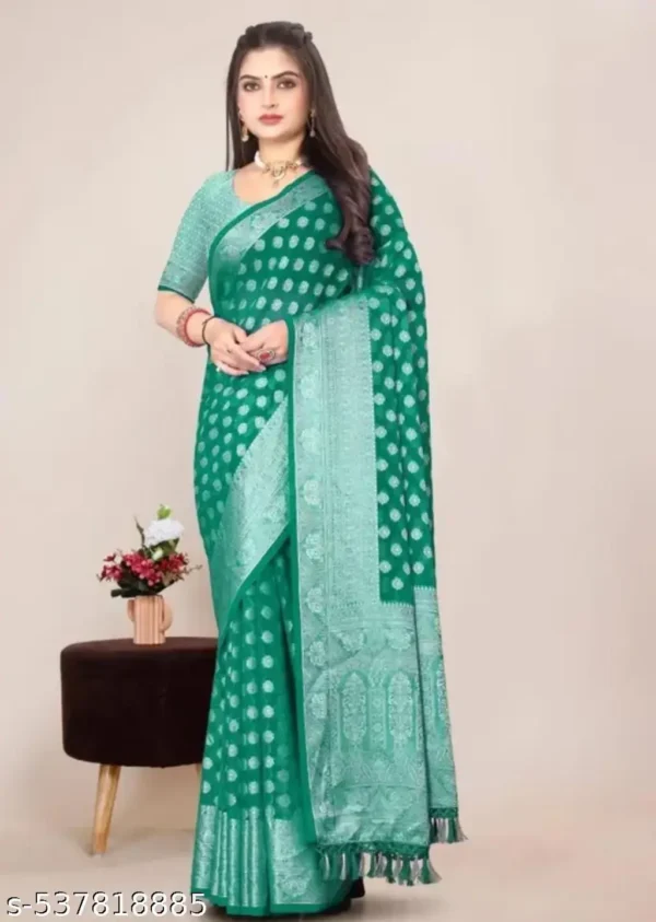 Georgette Silver Buti Silk Saree