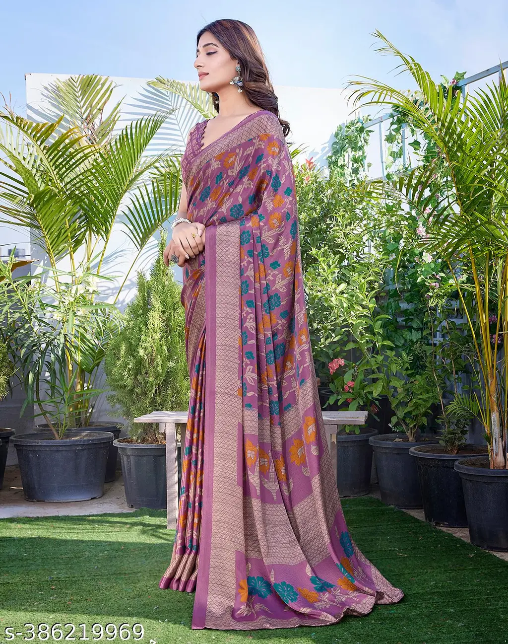 Trendy Chiffon Saree Blouse Material - Image 3