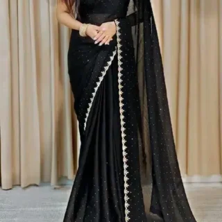 tktzs_1024.webp Elegant Satin Silk Saree: Beads & Stone