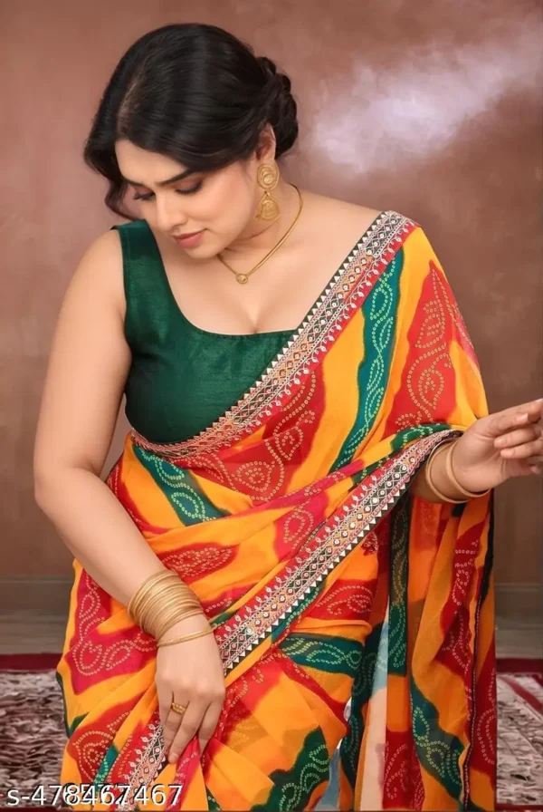 Bandhani Georgette Saree: Vibrant Indian Elegance