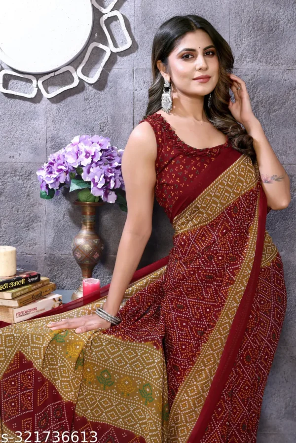 Trendy Printed Georgette Saree Blouse Fabric