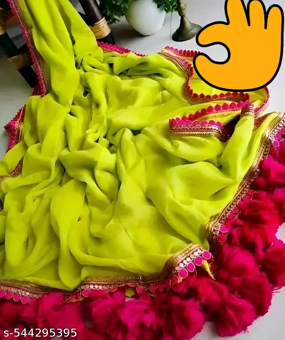 Georgette Lace Saree & Silk Blouse - Image 2
