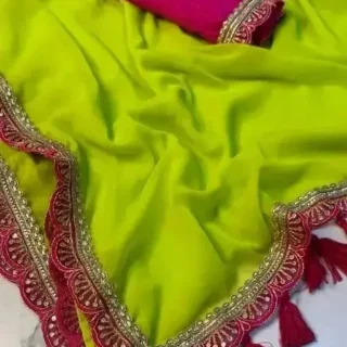 tsemc_1024.webp Elegant Georgette Saree with Lace Tassels