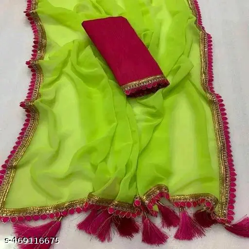 Embroidered Bollywood Saree: Classic Elegance - Image 2