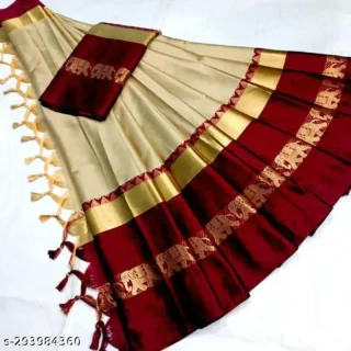 tvpko_1024.webp Hathi Design Cotton Silk Saree