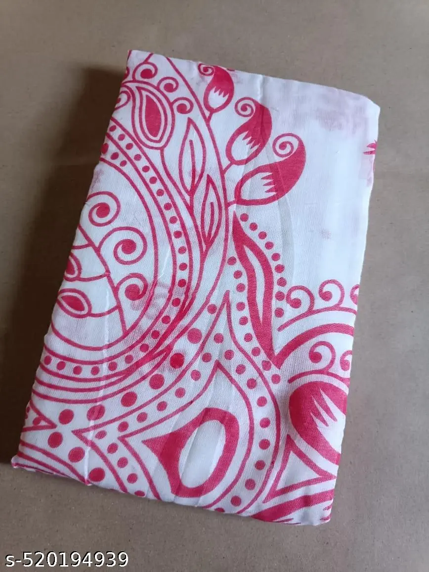 Laal Saada Alpona Cotton Saree - Image 4