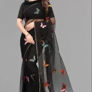u1sox_1024.webp Mavani Black SelfDesign Net Saree