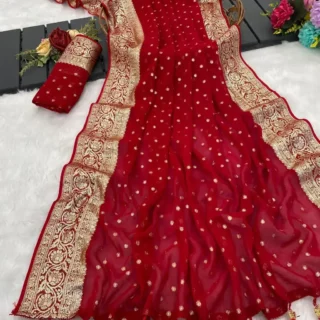 Ravishing Red Zari Georgette Blouse