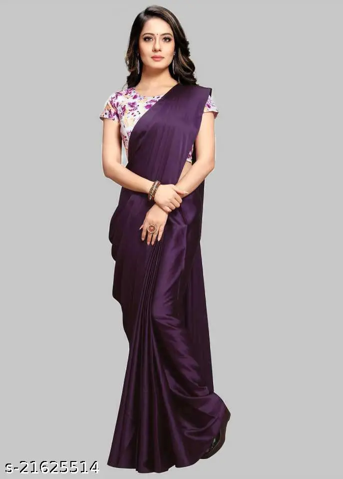 Stylish Satin Silk Printed Saree Blouse - Image 2