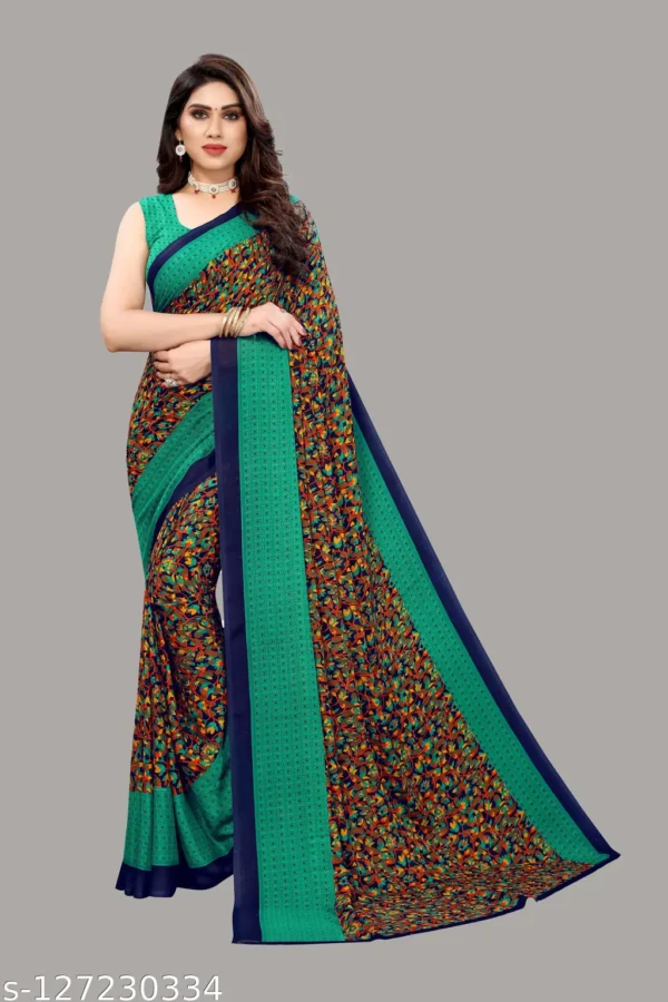 Floral Georgette Saree Blouse Piece (Women's)