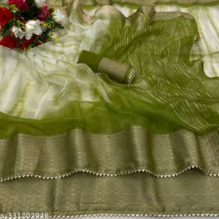 Organza Shibori Saree Blouse Piece