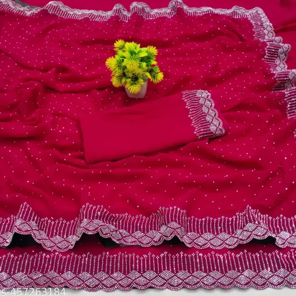 unv8h_1024.webp Cherry Georgette Saree: Floral, Ombre, & More