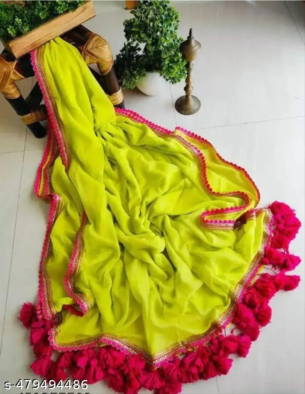 Bandhani Georgette: Festive Designer Saree - Image 3