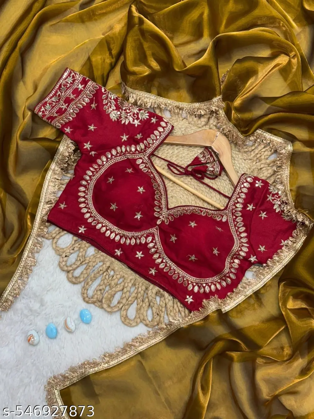 Golden Silk: Party Saree with Blouse - Image 2