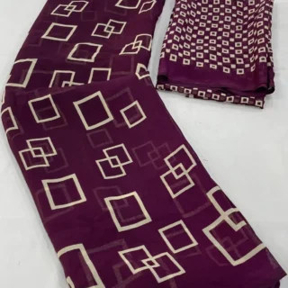 uwxd4_1024.webp Wine Georgette Saree with Blouse Piece