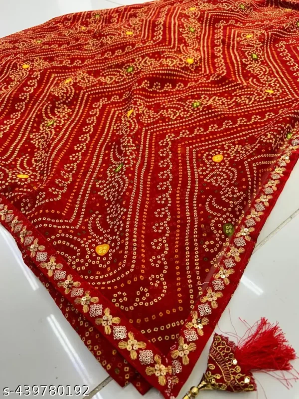vdjcl_1024.webp Trending Red Bandhani Georgette Saree