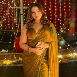 Jimmy Choo Inspired TwoTone Saree & Blouse