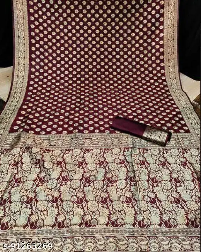 Maroon Kanjeevaram Silk Jacquard Party Saree - Image 3
