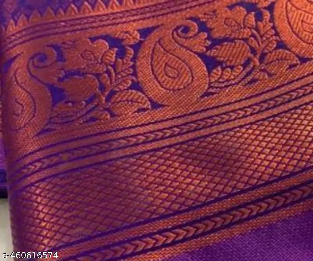 Copper Silk Brocade: Zari Woven Splendor - Image 3