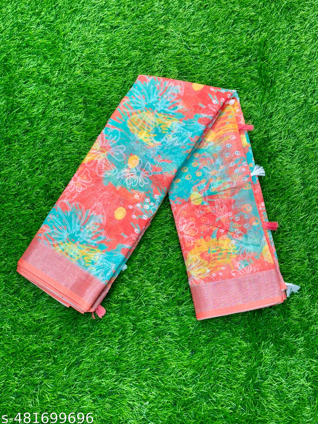 Digitally Printed Linen Cotton Saree: Light & Lovely - Image 2