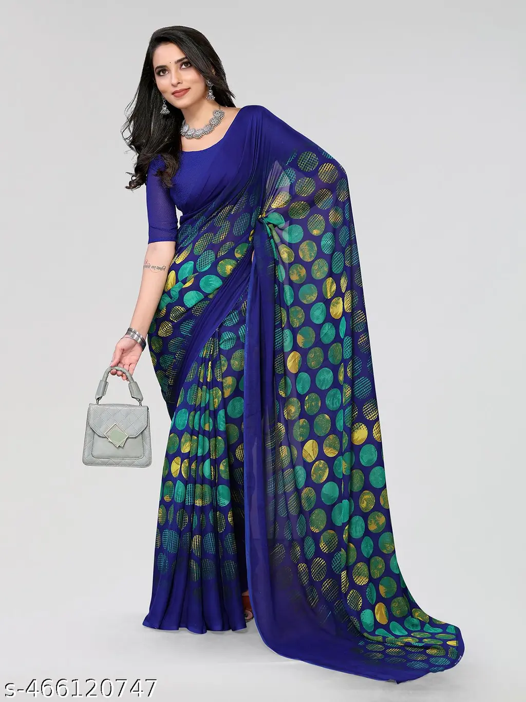 Printed Georgette Blouse Piece: Daily Wear - Image 4