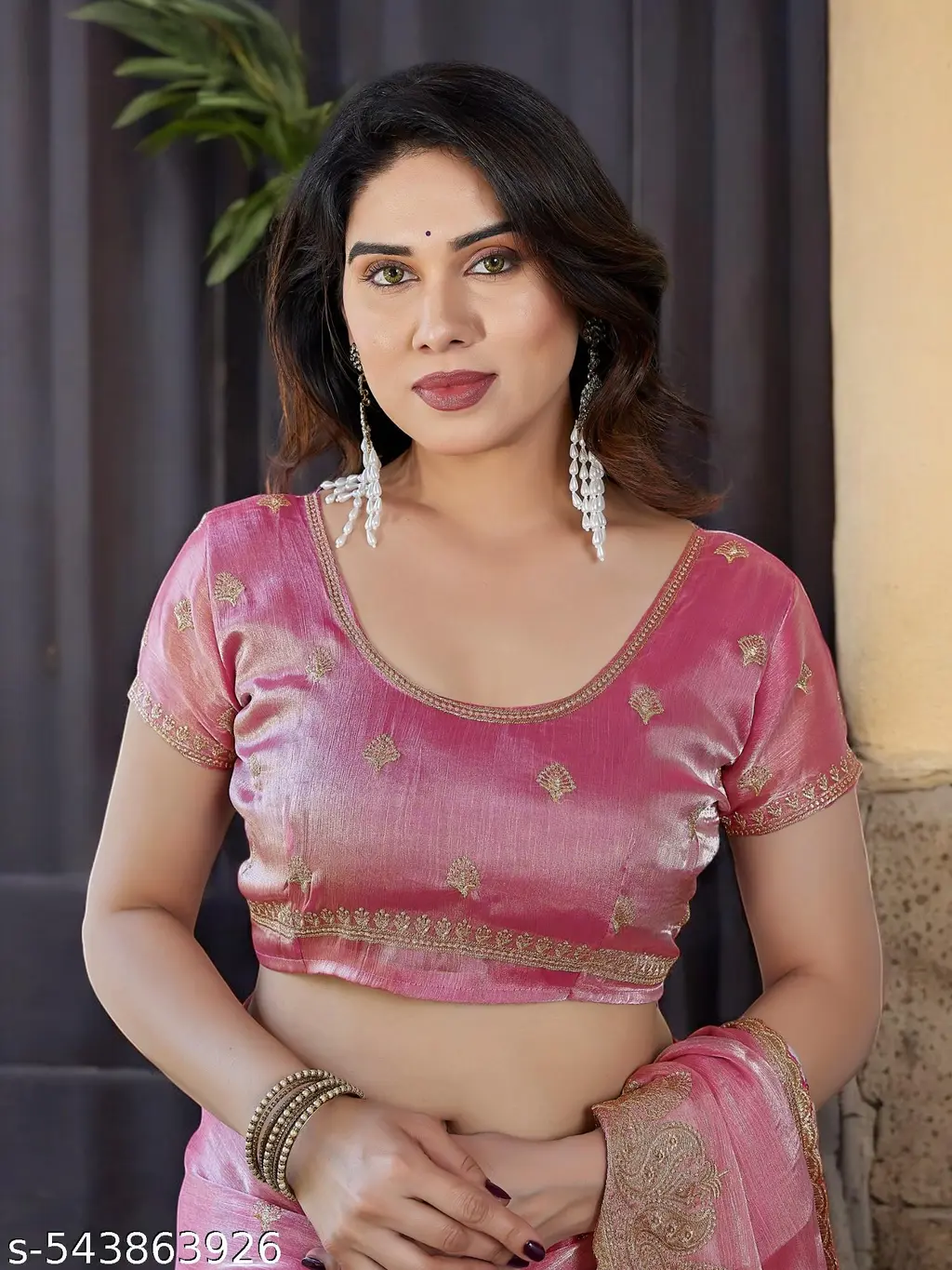 Embroidered Organza Saree: Wedding Ready - Image 4