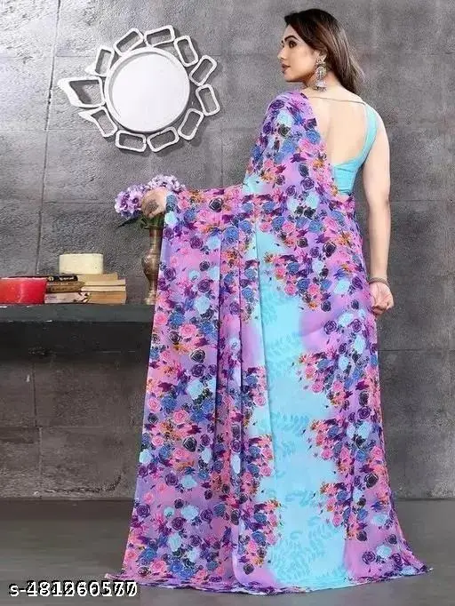 Spacekart: Women's Printed Georgette Blouse Piece - Image 3