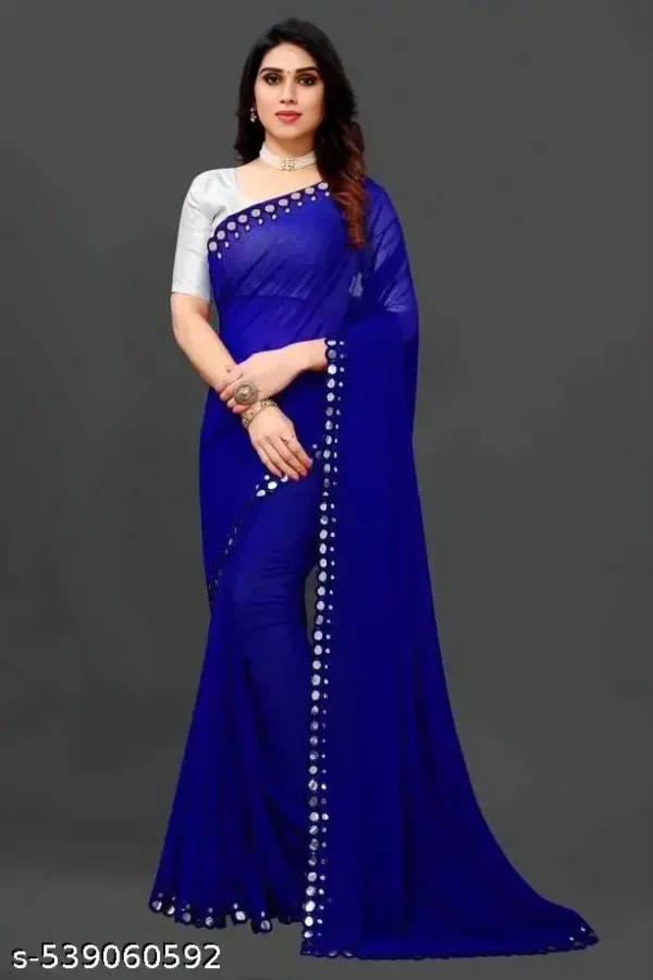 Fency Georgette Saree: Cut Work Design