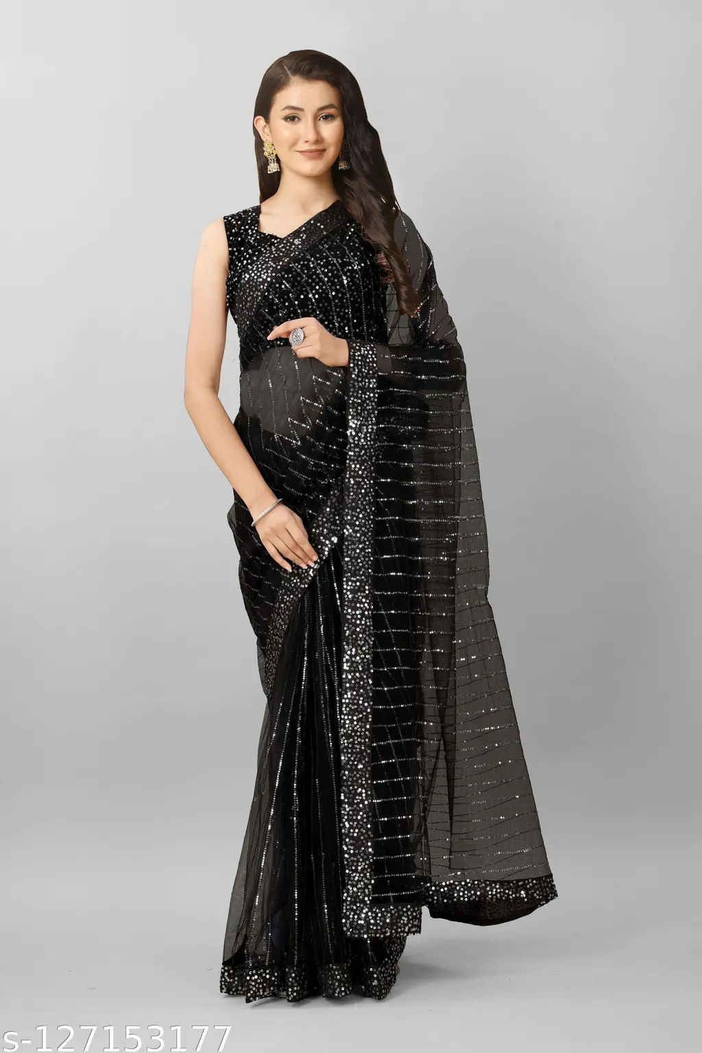 Sparkling Sequence Saree: Party Ready - Image 4
