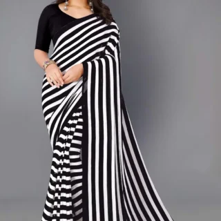 Striped Georgette Saree: Party & Everyday Chic