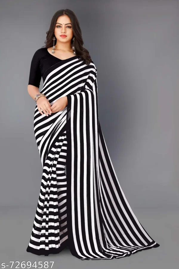 Striped Georgette Saree: Party & Everyday Chic