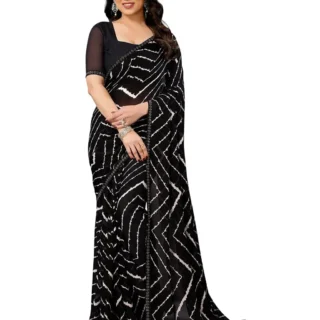 Festive Georgette Saree with Lace Border