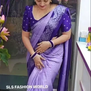 Foil Print Chiffon Saree with Blouse