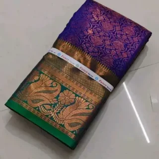 wudda_1024.webp Copper Border Kanjeevaram Brocade Saree
