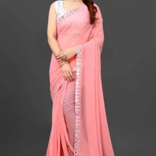 Fency Georgette Cut Work Saree