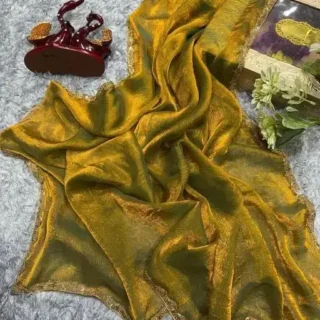Golden Lace Border Designer Saree