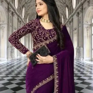 Velvet Silk Saree: Women's Wedding Fashion