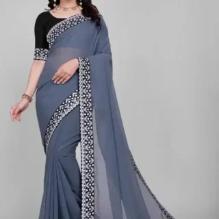Elegant Georgette Saree with Lace Border