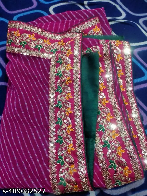 Embroidered Cotton & Sequin Designer Saree - Image 3
