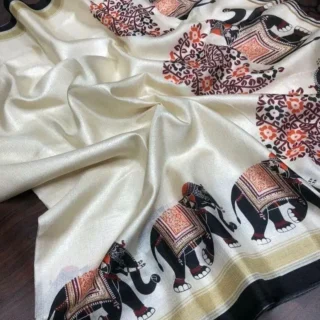 Elegant Ikkat Khadi Blend Saree