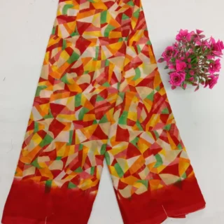 xv7bx_1024.webp Checked Georgette Saree with Printed Blouse