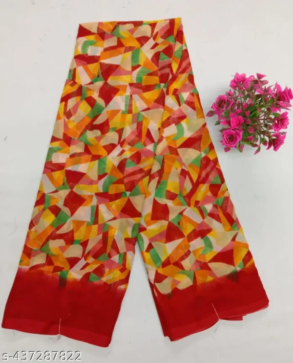 xv7bx_1024.webp Checked Georgette Saree with Printed Blouse