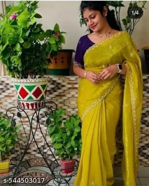 Beaded & Embroidered Handloom Saree - Image 3