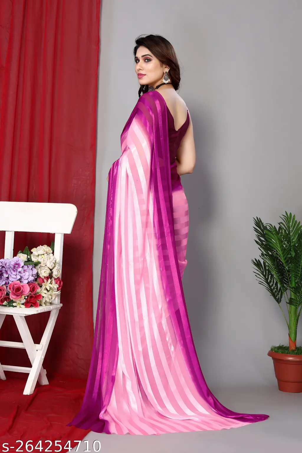 Festive Satin Saree Blouse Piece - Image 3