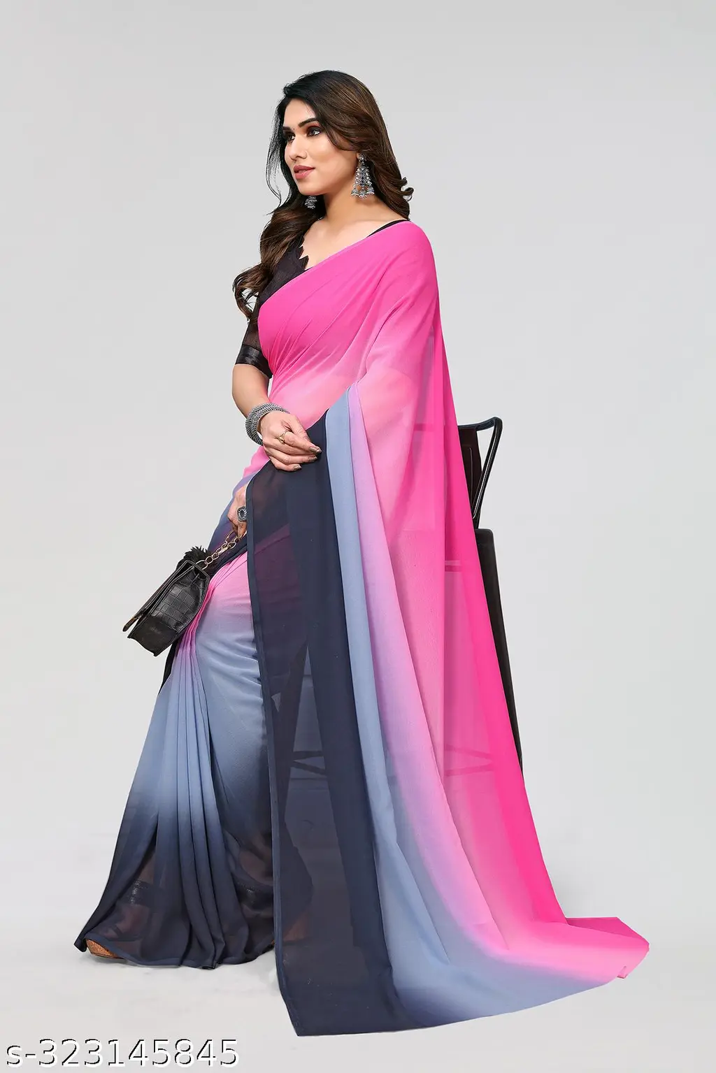 Shaded Georgette Saree Blouse Piece - Image 4