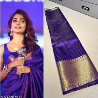Celebrity Inspired Soft Banarasi Silk Sari