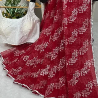 yllnp_1024.webp Elegant Foil Print Organza Saree