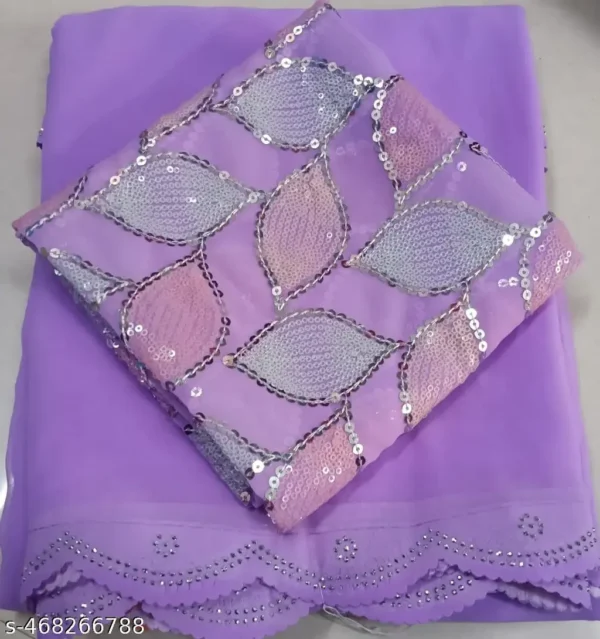 Silver Pankhudi Georgette Saree  Grifez Women