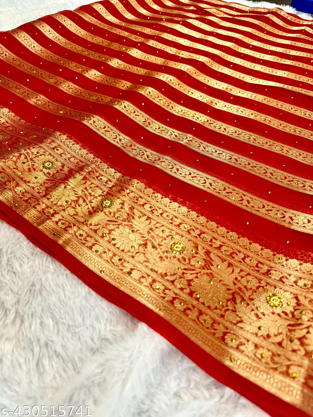 Organza Saree: Delicate Stone Elegance - Image 2